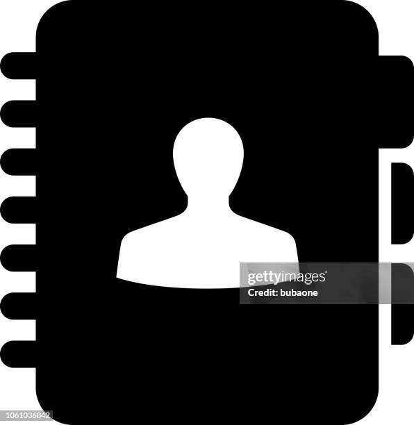 contact icon with long shadow - directory stock illustrations