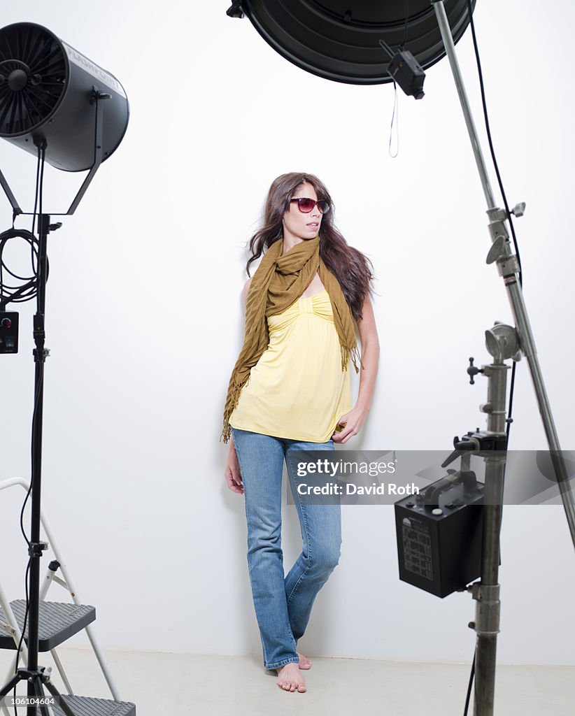 Woman at a fashion shoot