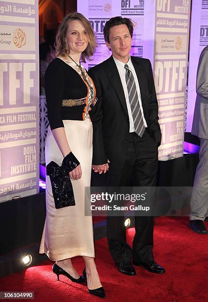 Dolores Rice and actor Andrew McCarthy attend the Opening Night Gala during the 2010 Doha Tribeca Film Festival held at the Katara Opera House on...