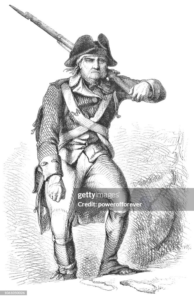 Soldado da Guerra Revolucionária Americana em Valley Forge (século XVIII)