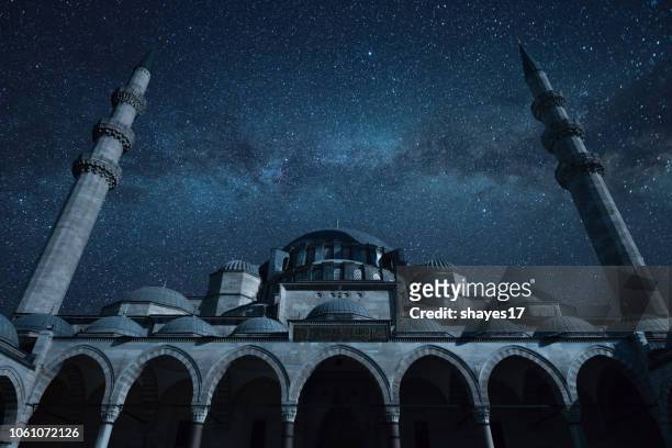 mosque milky way night - mosque stock pictures, royalty-free photos & images