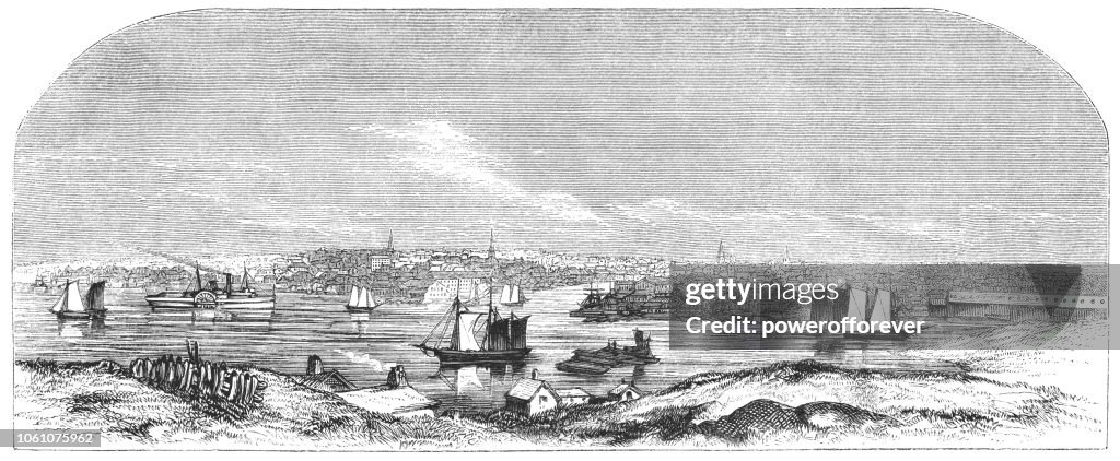 Lumber Port in Bangor, Maine, USA (19th Century)