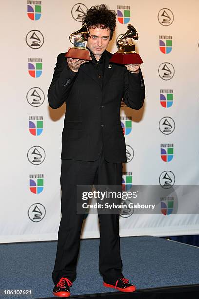 Gustavo Cerati, winner Best Rock Song for "Crimen," and winner Best Rock Solo Vocal Album for "Ahi Vamos"