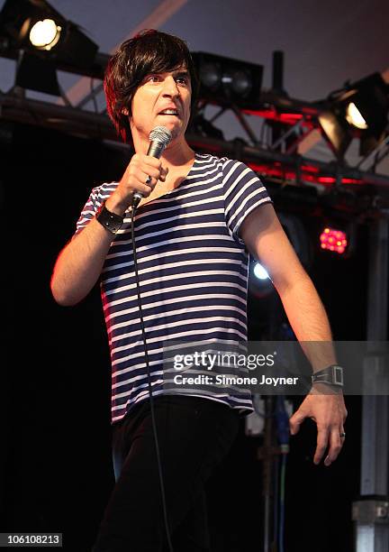 Comedian Russell Kane, winner of the Edinburgh Award 2010 performs live on the Alternative stage during the third and final day of Reading Festival...