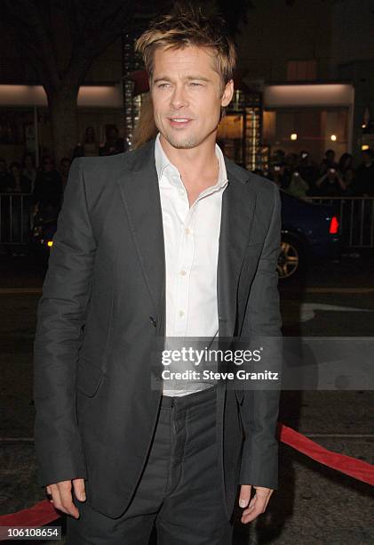 Brad Pitt during "Babel" Los Angeles Premiere - Arrivals at Mann Village Theatre in Westwood, California, United States.