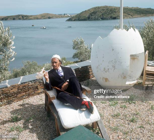 Spanish artist Salvador Dali on the grounds of his residence near Cadaques on 17 September 1968.