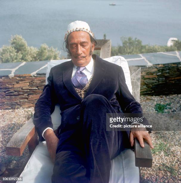 Spanish artist Salvador Dali on the grounds of his residence near Cadaques on 17 September 1968.
