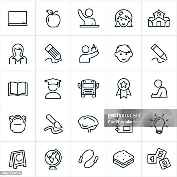 ilustrações de stock, clip art, desenhos animados e ícones de elementary education icons - soletrar