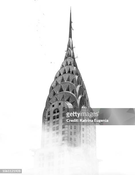 black and white photos of the chrysler building, empire state building, and new york city. - chrysler building stock pictures, royalty-free photos & images