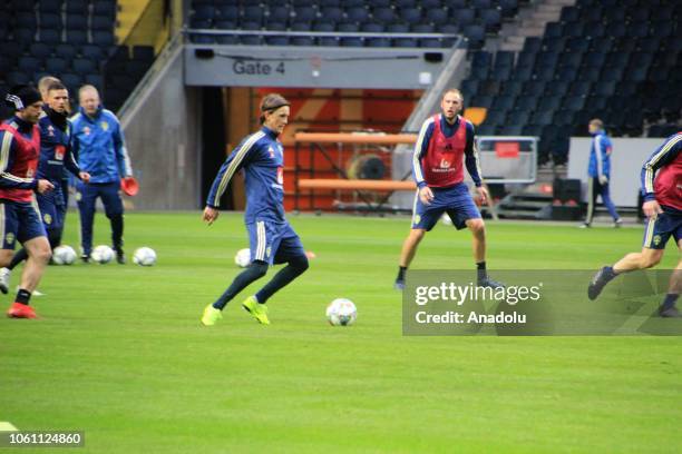 Players of Sweden attend a training session ahead of the UEFA Nations League, Group 2 of League B soccer match between Turkey and Sweden at Friends...