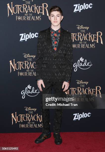 Mason Cook arrives to the Los Angeles Premiere Of Disney's "The Nutcracker And The Four Realms" held on October 29, 2018 in Hollywood, California.