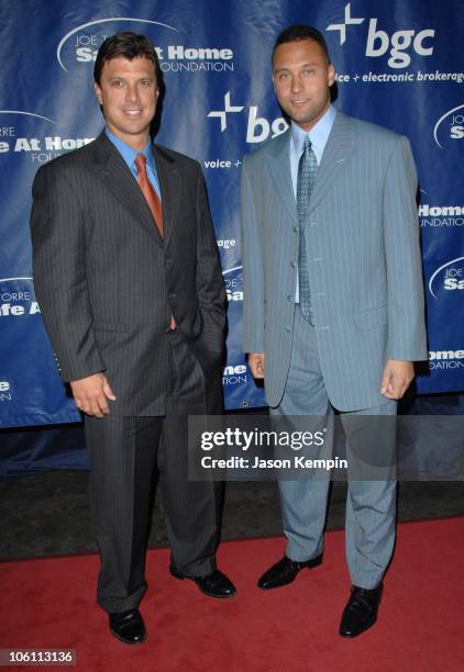 Tino Martinez and Derek Jeter during Joe Torre's Safe At Home Foundation's Fourth Annual Gala - November 10, 2006 at Chelsea Piers - Pier 60 in New...