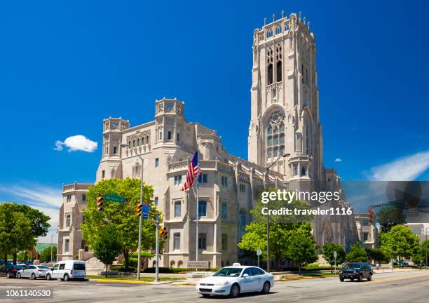 scottish rite cathedral in indianapolis, indiana, usa - freemasons stock pictures, royalty-free photos & images