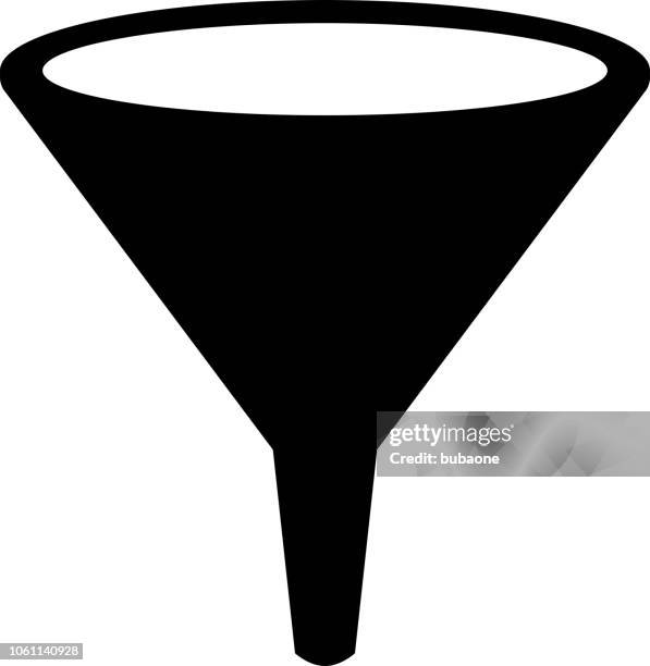 funnel icon with long shadow - horizontal funnel stock illustrations