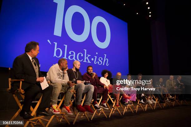 The cast and executive producers of Walt Disney Television via Getty Images's critically acclaimed hit comedy "black-ish" celebrates the 100th...