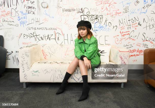 Charli XCX visits Music Choice on November 13, 2018 in New York City.