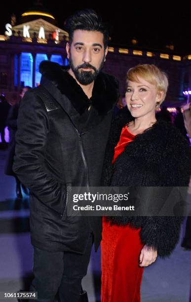 Ray Panthaki and Daisy Lewis attend the opening party of Skate at Somerset House with Fortnum & Mason on November 13, 2018 in London, England....