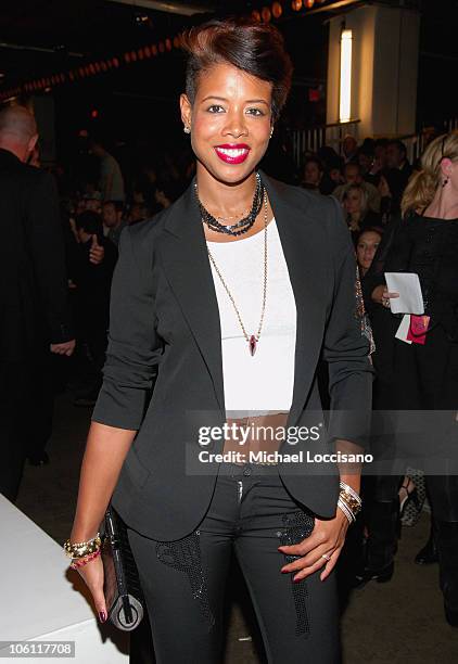 Kelis during Olympus Fashion Week Spring 2007 - Y-3 - Front Row at Pier 40 in New York City, New York, United States.