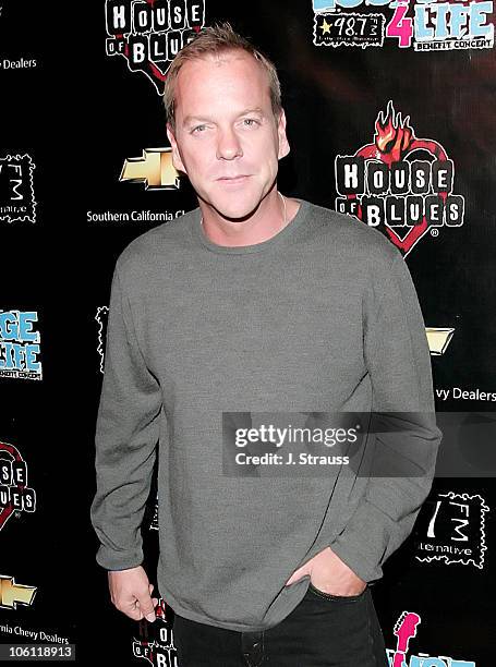 Kiefer Sutherland during 98.7 FM Lounge 4 Life Benefit Concert - Arrivals at House of Blues in Hollywood, California, United States.