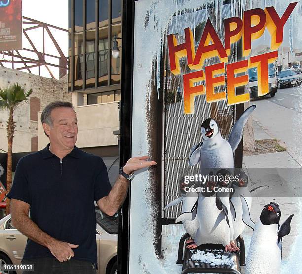 Robin Williams during "Happy Feet" World Premiere - Red Carpet at Grauman's Chinese Theatre in Hollywood, California, United States.