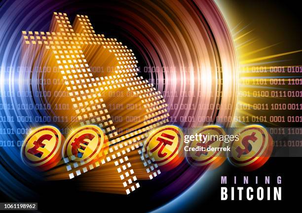 global finance bitcoin - cloud transformation stock illustrations