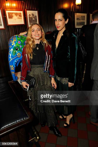Ayesha Shand and Alejandra de la Puente attend the Elephant Family 'From India With Love' Dinner at Gymkhana on November 13, 2018 in London, England.