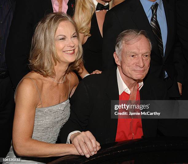 Christie Hefner and Hugh Hefner during The Playboy Club Grand Opening at The Palms Hotel and Casino Day One at The Playboy Club, The Palms Hotel and...