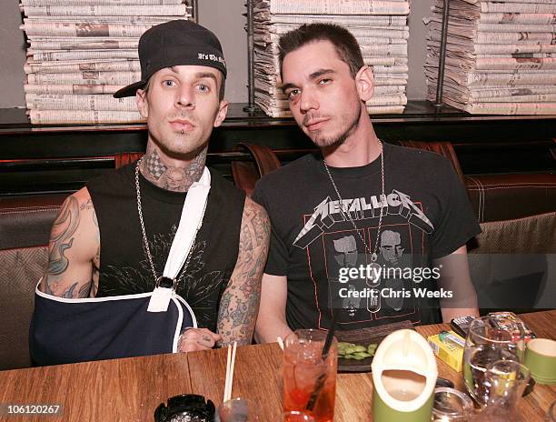 Travis Barker and DJ A.M. During Grand Opening of Social House at Social House in Las Vegas, California, United States.