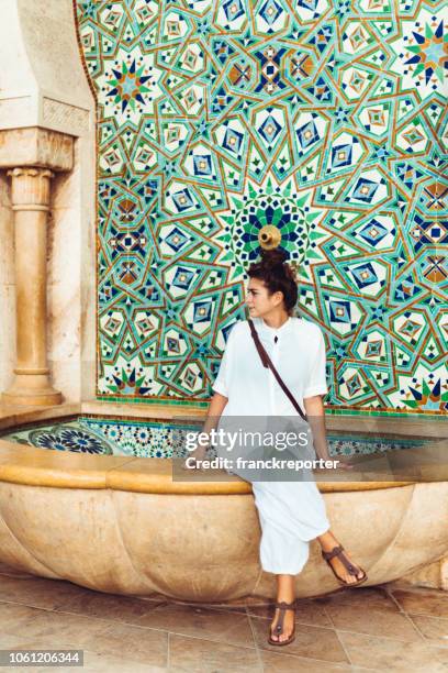 tourist woman portrait in casablanca - morocco - casablanca morocco stock pictures, royalty-free photos & images