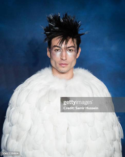 Ezra Miller attends the UK Premiere of "Fantastic Beasts: The Crimes Of Grindelwald" at Cineworld Leicester Square on November 13, 2018 in London,...