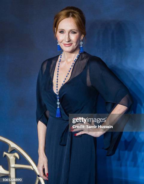 Rowling attends the UK Premiere of "Fantastic Beasts: The Crimes Of Grindelwald" at Cineworld Leicester Square on November 13, 2018 in London,...