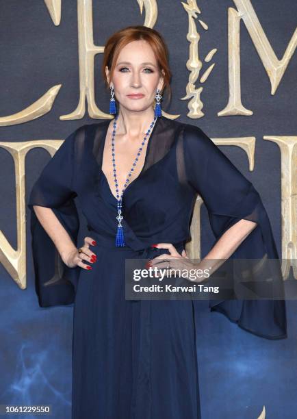 Rowling attends the UK Premiere of "Fantastic Beasts: The Crimes Of Grindelwald" at Cineworld Leicester Square on November 13, 2018 in London,...