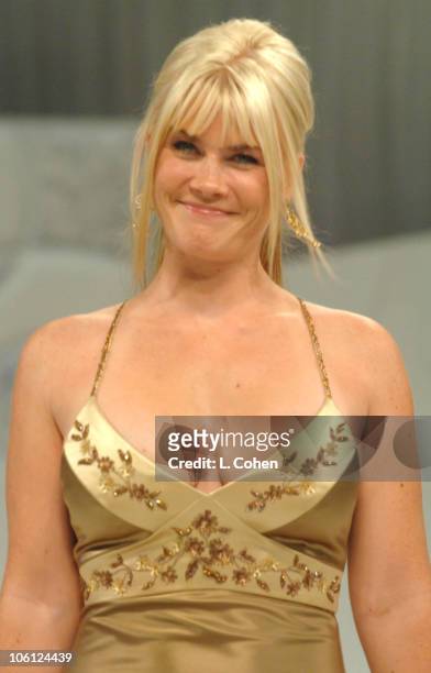 Alison Sweeney wearing Robert Ellis during "Runway For Life" Benefiting St. Jude Children's Research Hospital Sponsored by Disney's "The Little...