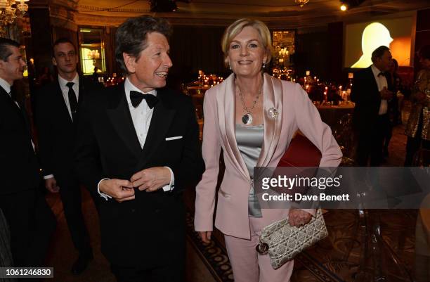 John Warren and Lady Madeleine Lloyd Webber attend the 2018 Cartier Racing Awards at The Dorchester on November 13, 2018 in London, England.