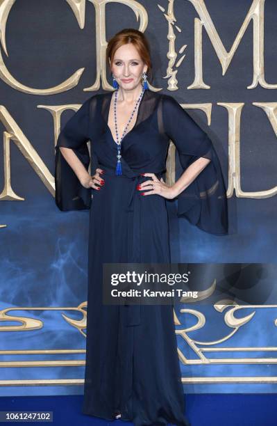 Rowling attends the UK Premiere of "Fantastic Beasts: The Crimes Of Grindelwald" at Cineworld Leicester Square on November 13, 2018 in London,...