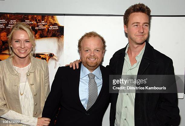 Naomi Watts, Toby Jones and Edward Norton during "Infamous" New York City Premiere - Inside Arrivals at DGA Theater in New York City, New York,...