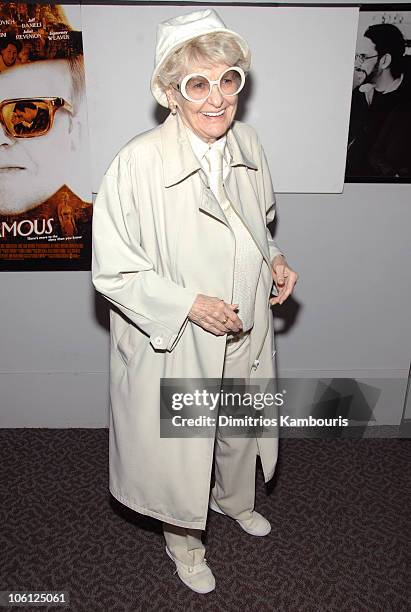 Elaine Stritch during "Infamous" New York City Premiere - Inside Arrivals at DGA Theater in New York City, New York, United States.