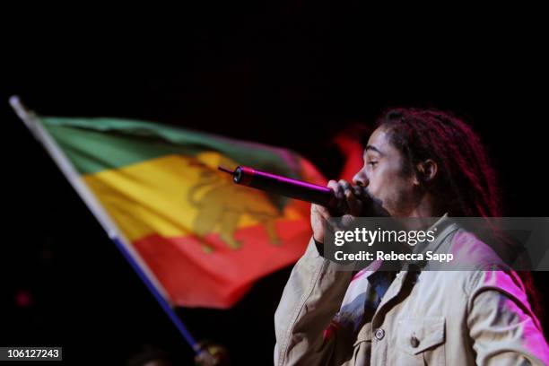 Damian "Jr. Gong" Marley during Snoop Youth Football League Benefit at The Greek Theatre in Los Angeles, California, United States.