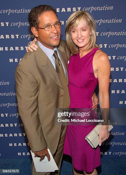 Bryant Gumbel and Hilary Quinlan during The Inauguration of The Hearst Tower at The Hearst Tower in New York City, New York, United States.