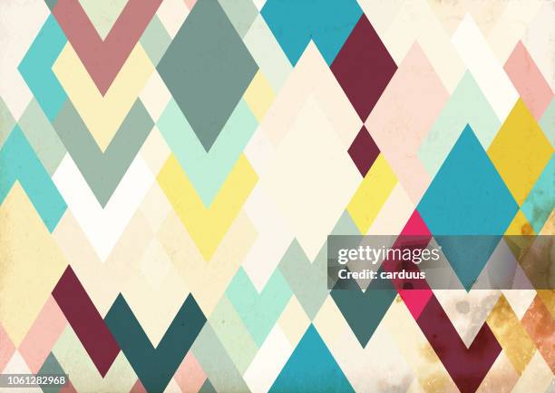 vector vintage rhombus textured wallpaper - triangle pattern vector stock illustrations