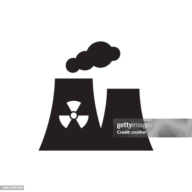 nuclear plant icon - heavy wind stock illustrations