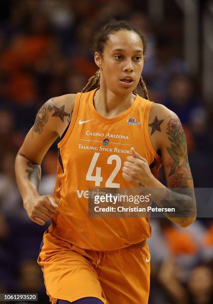 Brittney Griner of the Phoenix Mercury during game three of the WNBA Western Conference Finals against the Seattle Storm at Talking Stick Resort...