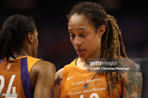 Brittney Griner of the Phoenix Mercury during game three of the WNBA Western Conference Finals against the Seattle Storm at Talking Stick Resort...