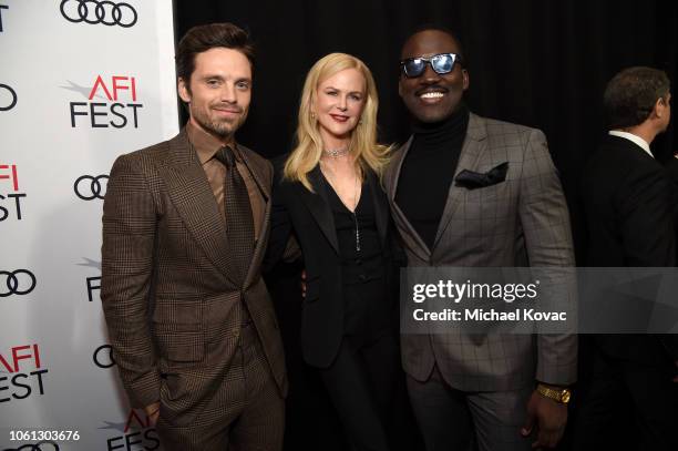 Sebastian Stan, Nicole Kidman, and Shamier Anderson attend the gala screening of "Destroyer" during AFI FEST 2018 at TCL Chinese Theatre on November...