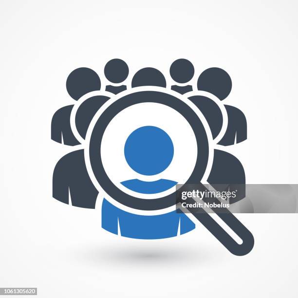 human resources concept, target market and audience, focus group, public relations, vector icon - new job stock illustrations