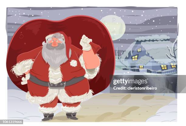 santa claus and winter - inverno stock illustrations