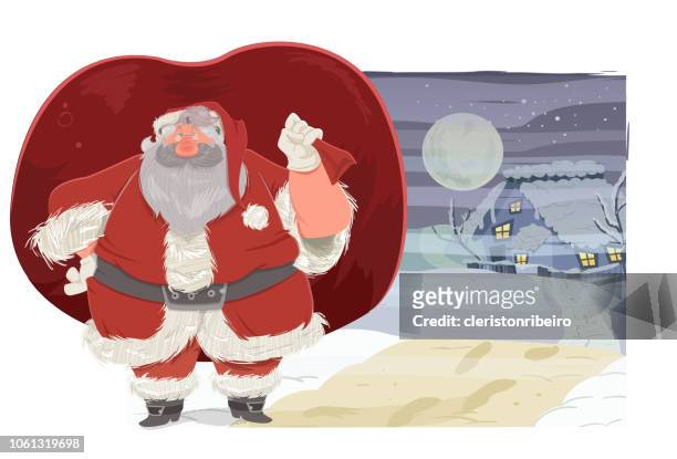 santa claus and winter - inverno stock illustrations
