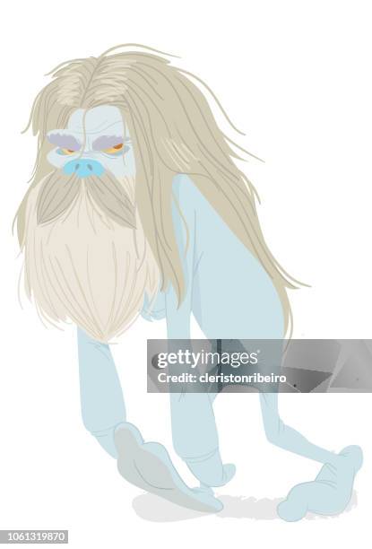 the abominable snowman - inverno stock illustrations