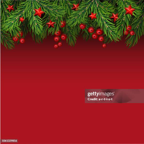 christmas background with fir tree - christmas tree branch stock illustrations