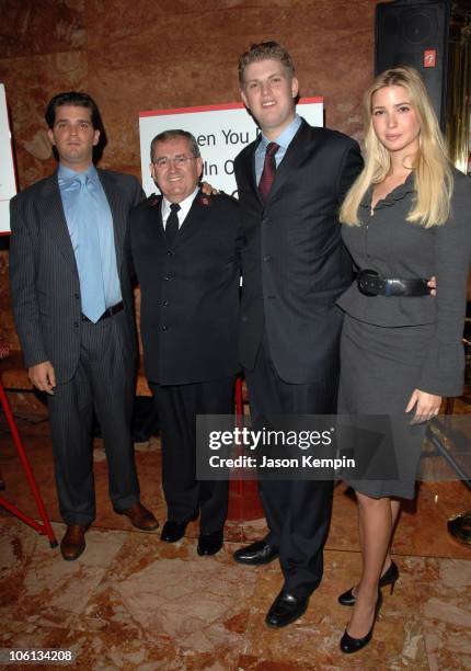 Donald Trump Jr, Major Guy D. Klemanski, General Secretary for The Salvation Army, Eric Trump and Ivanka Trump